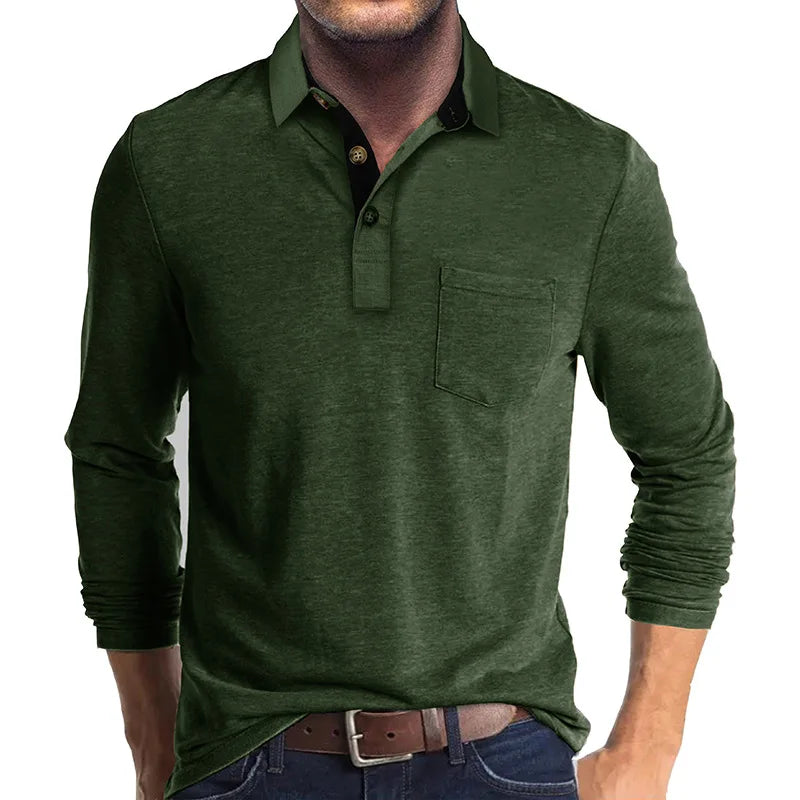 Kavin™ | Camicia da uomo a maniche lunghe in colore unito