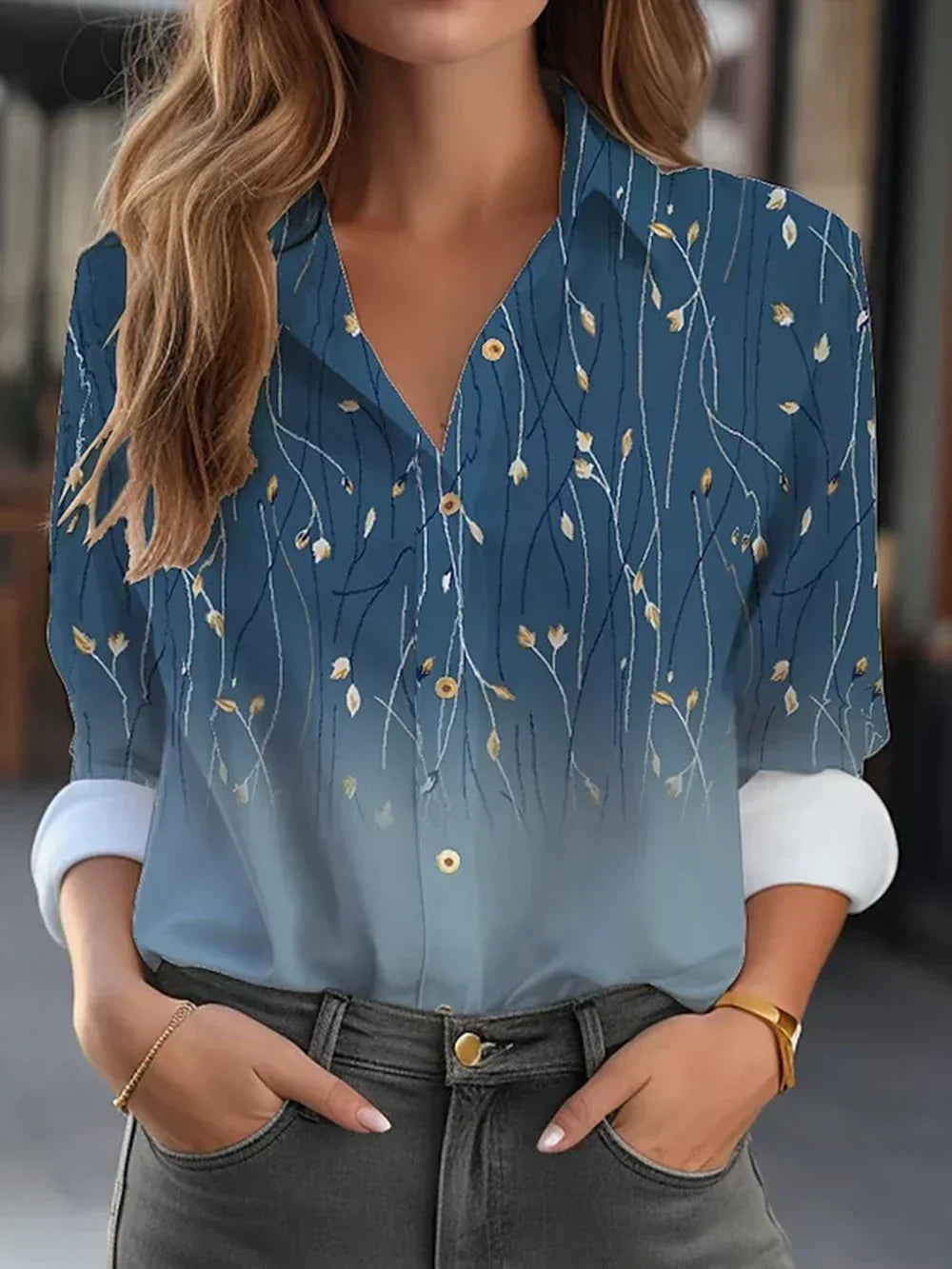 Regine™ | Elegante blusa con stampa floreale