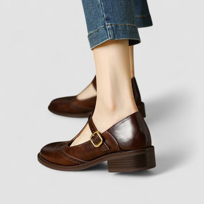 NICOLE – SCARPE IN PELLE VINTAGE A T-STRAP