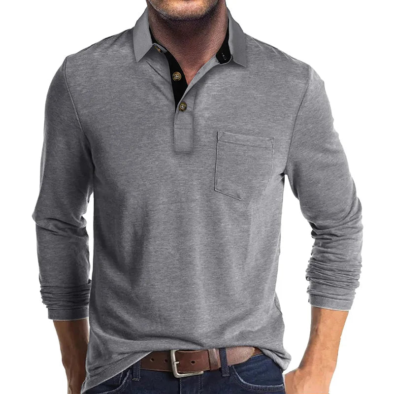 Kavin™ | Camicia da uomo a maniche lunghe in colore unito
