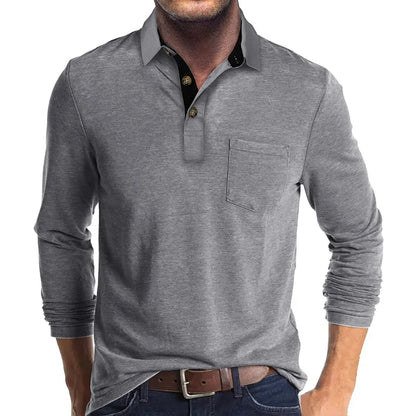 Kavin™ | Camicia da uomo a maniche lunghe in colore unito