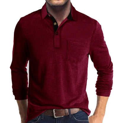 Kavin™ | Camicia da uomo a maniche lunghe in colore unito