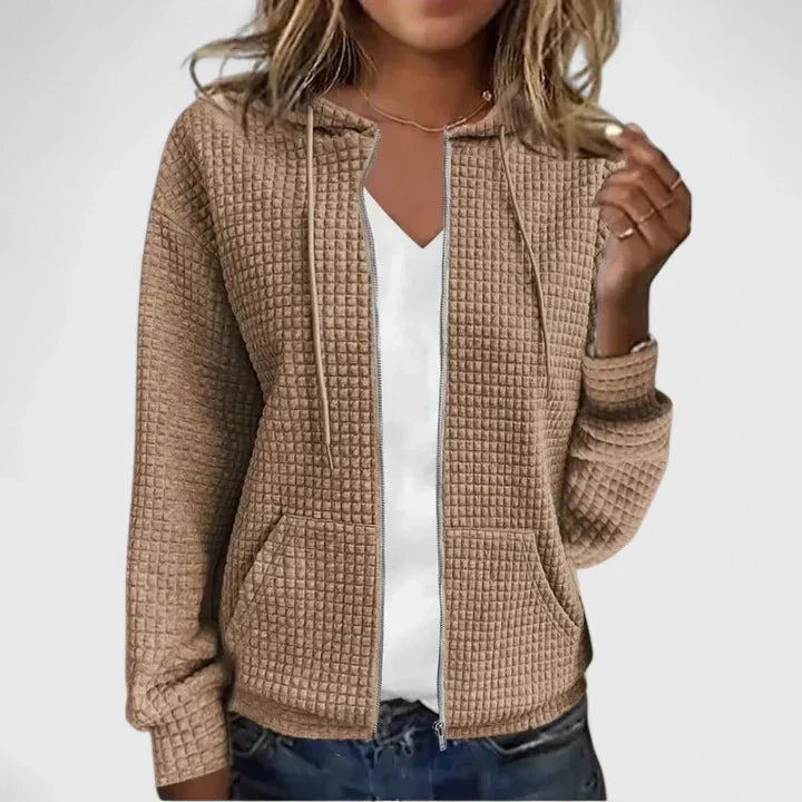 MILA – FELPA CON ZIP WAFFLE