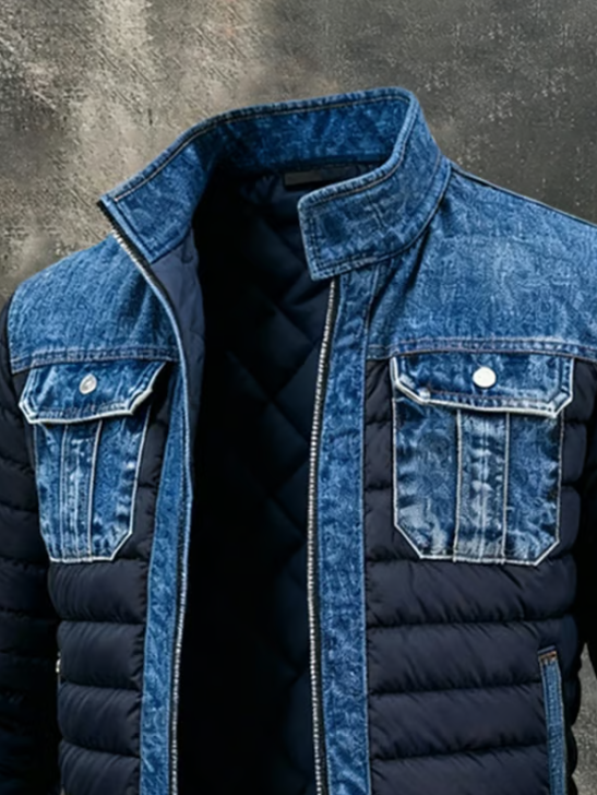 JAKE – GIACCA PUFFER ibrida in DENIM
