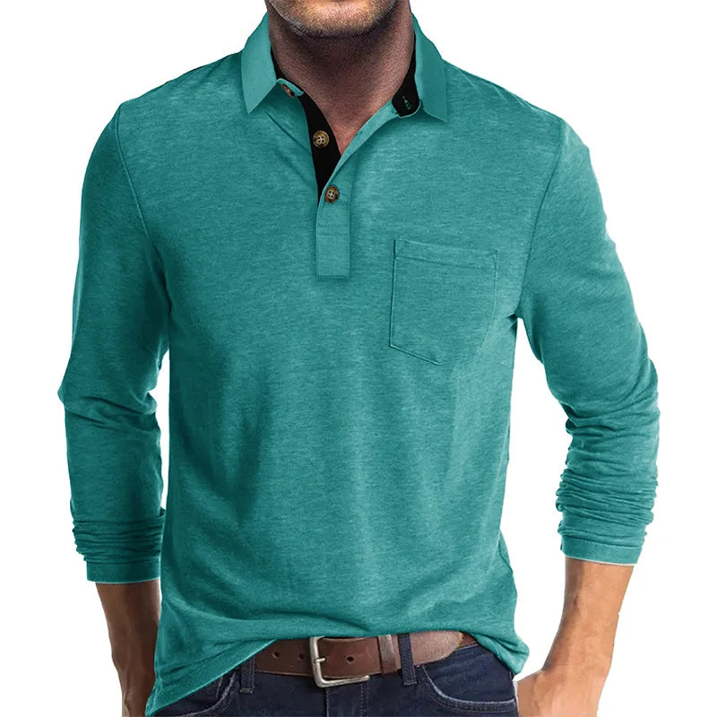Kavin™ | Camicia da uomo a maniche lunghe in colore unito