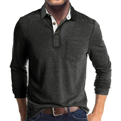 Kavin™ | Camicia da uomo a maniche lunghe in colore unito