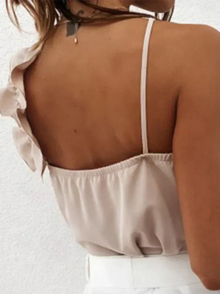 Sorelle™ | Elegante top monospalla con ruches giocose