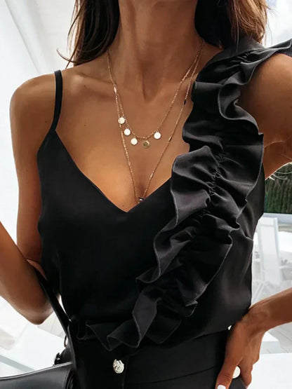 Sorelle™ | Elegante top monospalla con ruches giocose