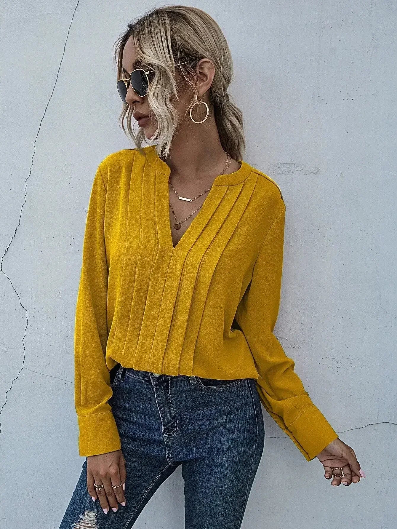 Seona™ | Blusa elegante con pieghe raffinate