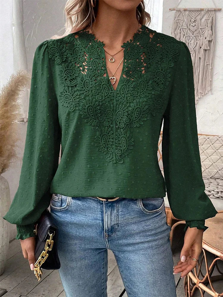 Charlene™ | Elegante blusa in pizzo