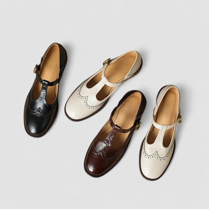 NICOLE – SCARPE IN PELLE VINTAGE A T-STRAP