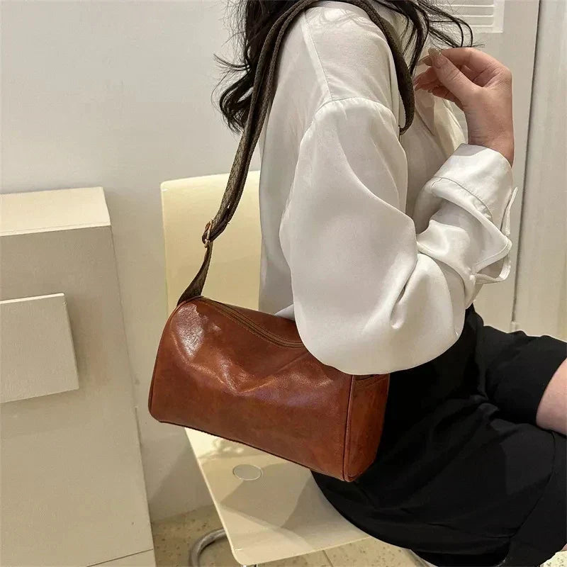 Trine - Borsa a Spalla Vintage in Pelle