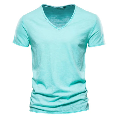 Léon™ | T-Shirt Uomo Base con Scollatura a V Profonda
