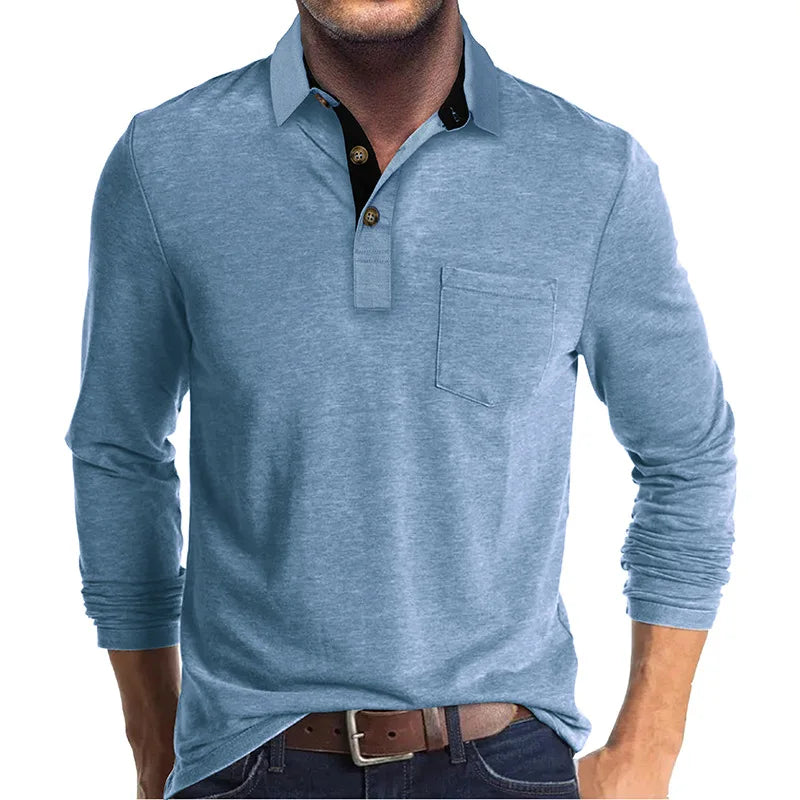 Kavin™ | Camicia da uomo a maniche lunghe in colore unito
