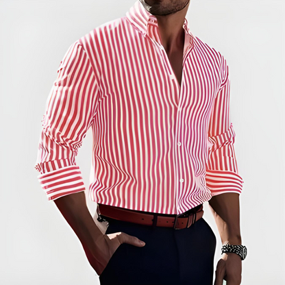 TROY – CAMICIA CLASSICA A RIGHE CON BOTTONI