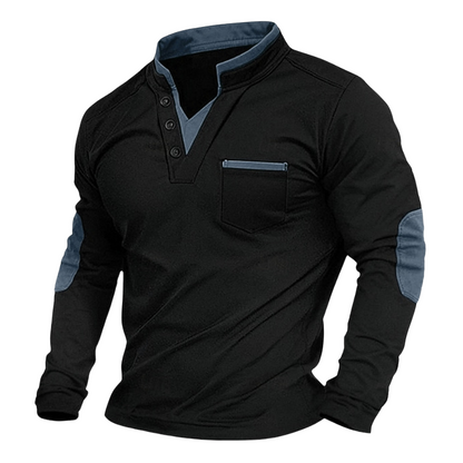 MARCUS – CAMICIA A MANICHE LUNGHE CON DETTAGLI A CONTRASTO