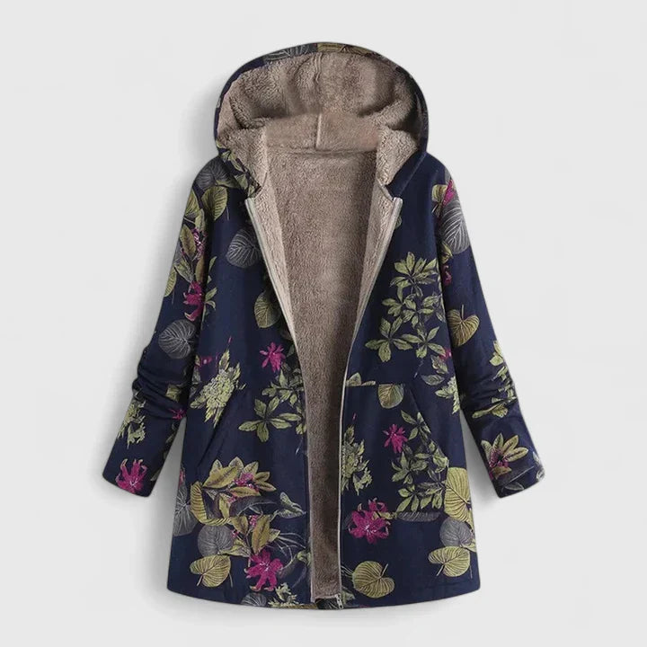 KAREN – GIACCA CON CAPPUCCIO A FIORI ACCOGLIENTE