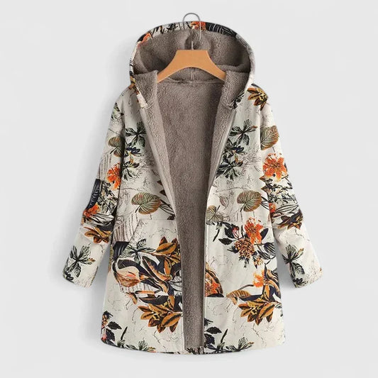 KAREN – GIACCA CON CAPPUCCIO A FIORI ACCOGLIENTE