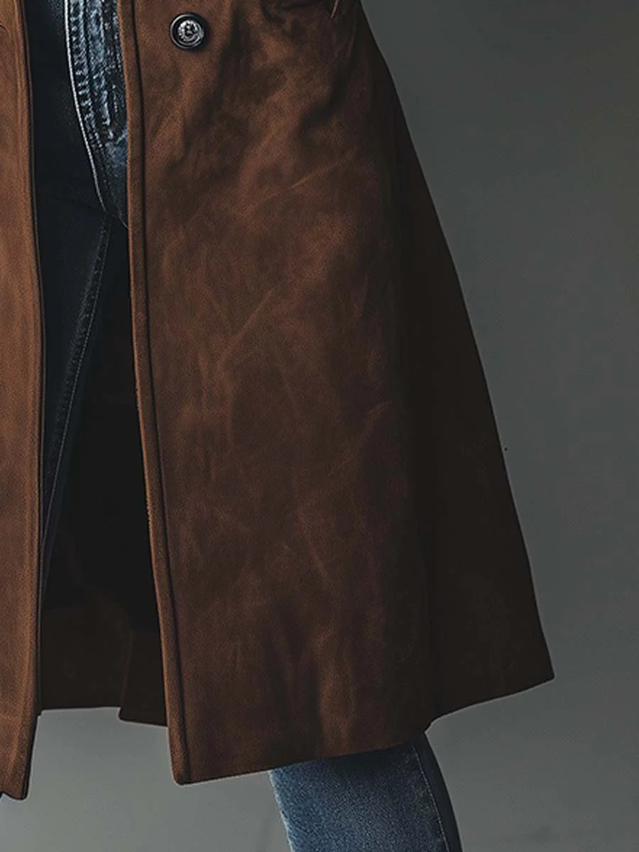 JANE – GIACCA LUNGA IN CAMOSCIO VINTAGE ISPIRATA