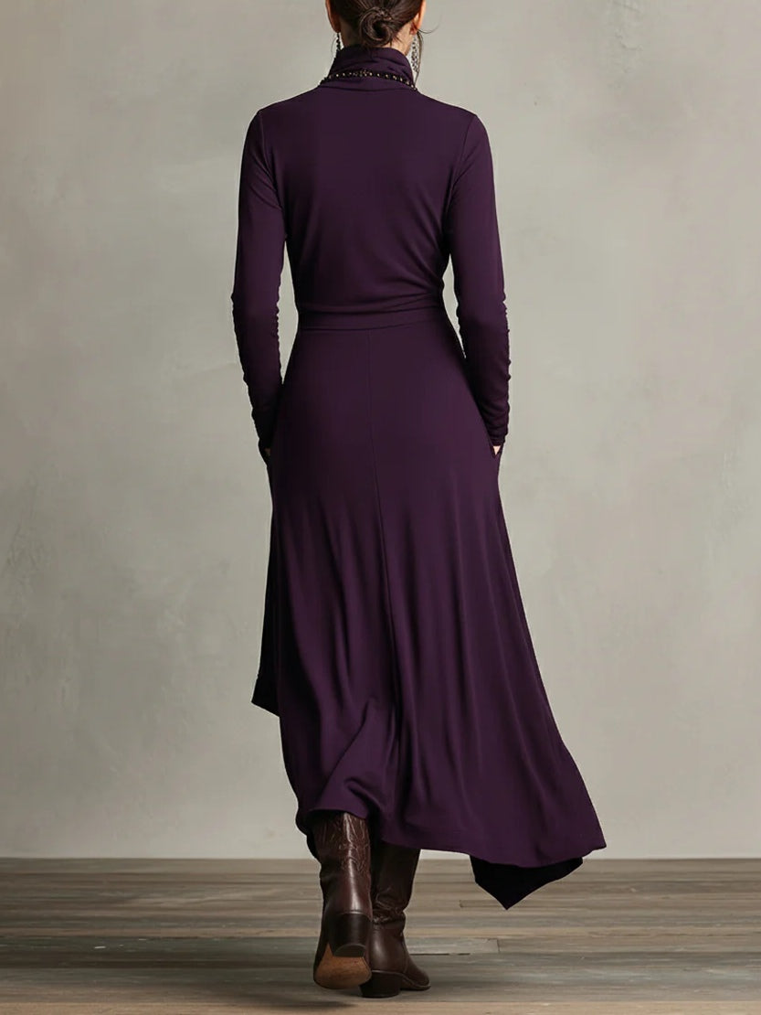 BRENDA – ABITO MAXI ELEGANTE DRAPPEGGIATO CON OMBRAGGIO