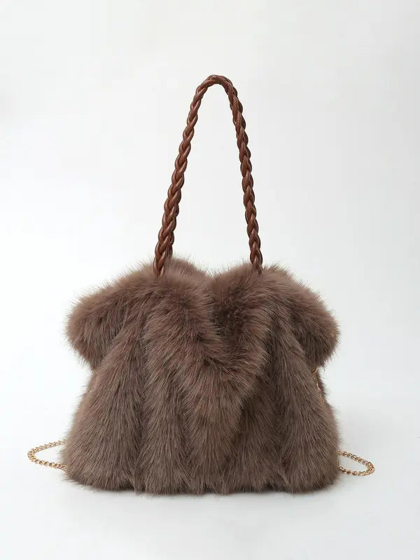 KAREN – BORSA A SPALLA IN PELUCHE LUSSUOSO
