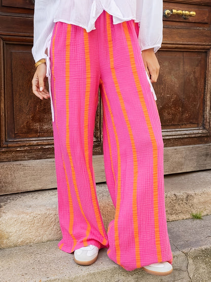 Elvira™ | Pantaloni estivi leggeri a righe con gamba larga