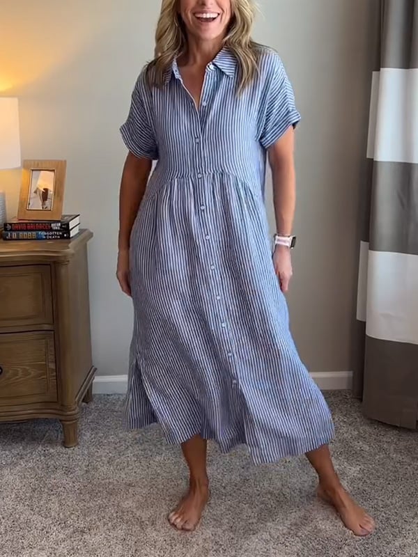 CLAIRE – ABITO CAMICIA STRIATO SENZA SFORZO