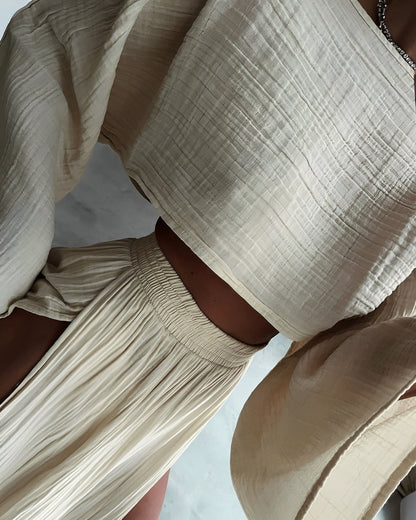 Verena™ | Set elegante in lino a due pezzi