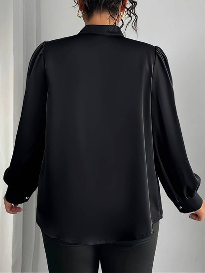 Thaliravelle - Blusa Elegante con Maniche a Palloncino e Scollatura a V