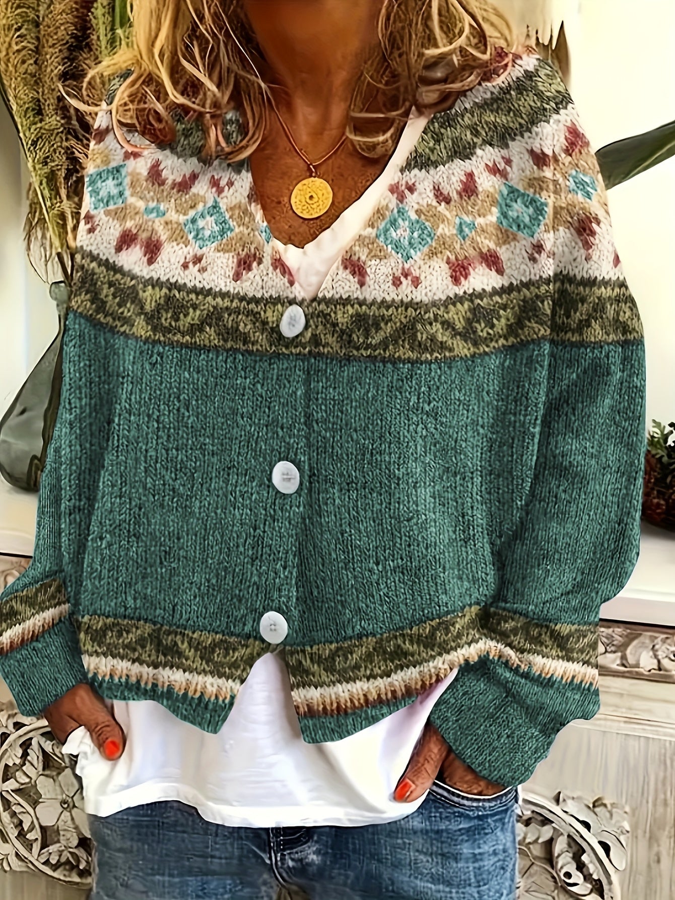 Ceralivra - Elegante Cardigan in Maglia con Charme Vintage