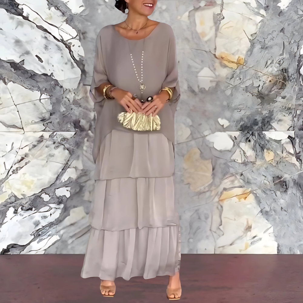 Jara™ | Abito lungo di lusso con maniche lunghe