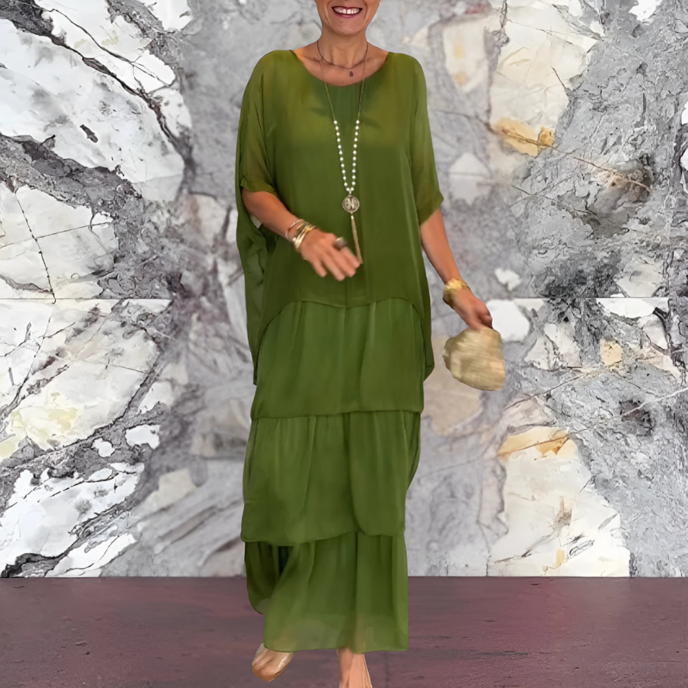 Jara™ | Abito lungo di lusso con maniche lunghe