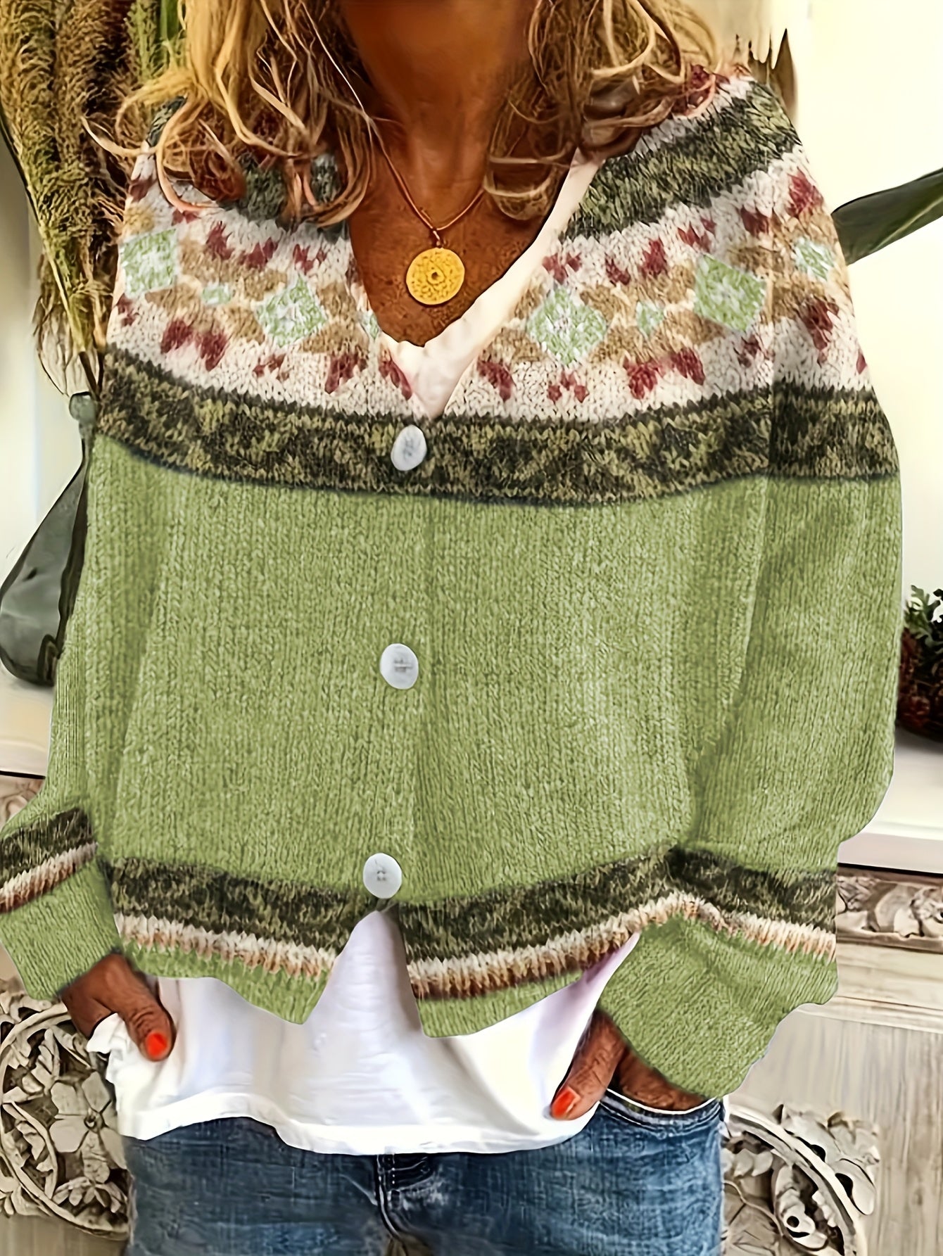 Ceralivra - Elegante Cardigan in Maglia con Charme Vintage