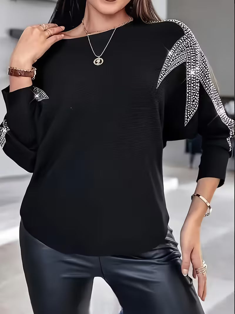 Doralissea - Elegante Maglione a Maniche Lunghe con Stampa Stellare