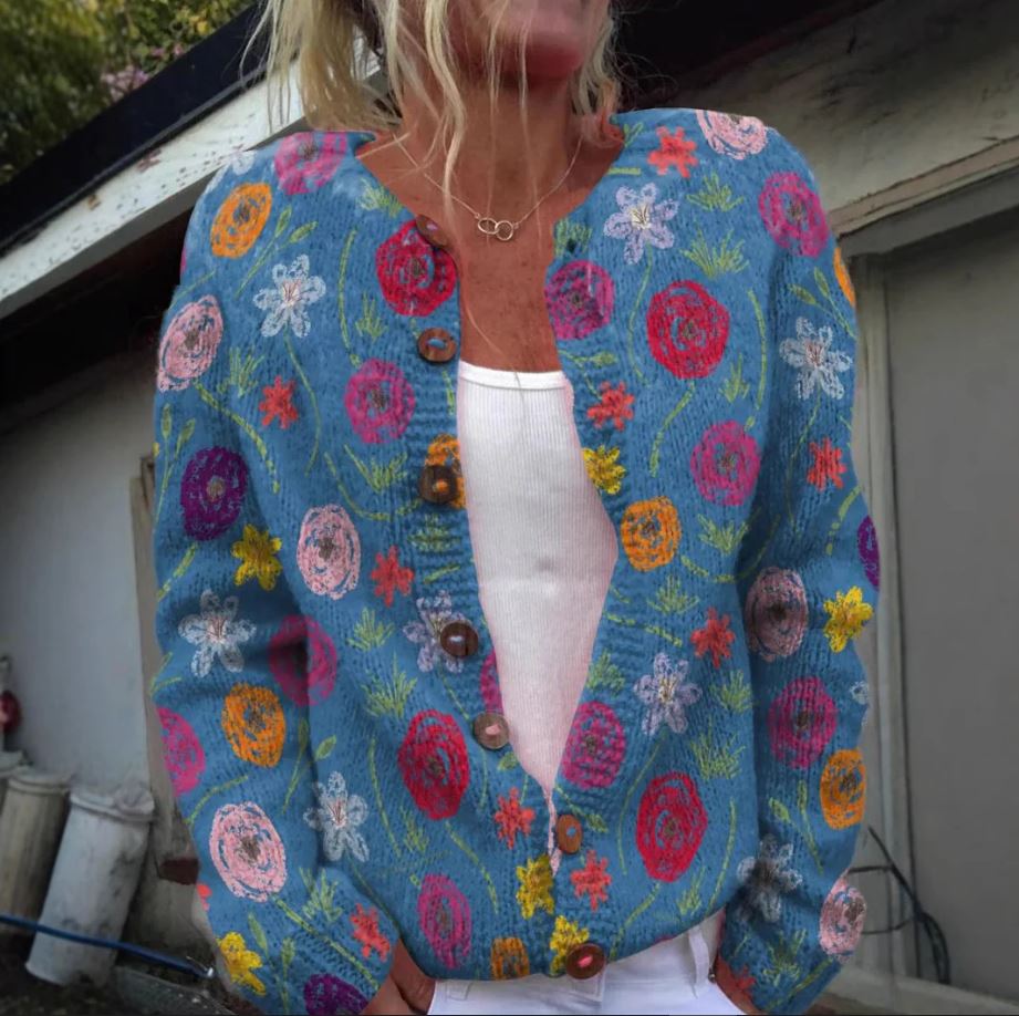 Tilda™ | Giacca blu con stampa floreale