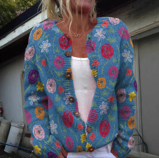Tilda™ | Giacca blu con stampa floreale