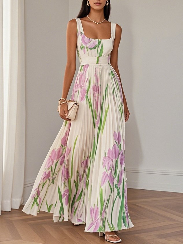 LILA – ELEGANTE MAXIJURK CON FIORI