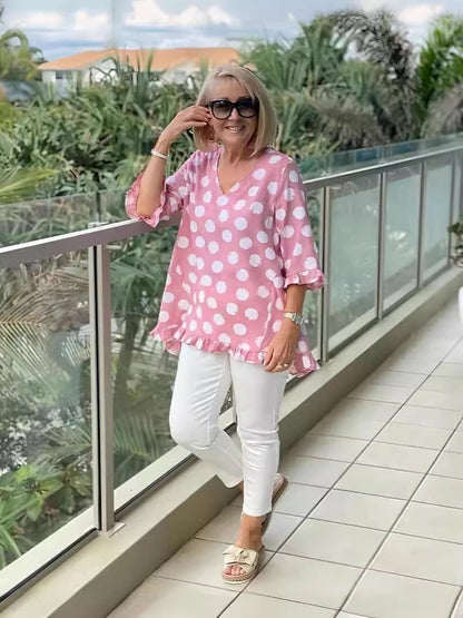 Famke™ | Top Stampato con Scollatura a V