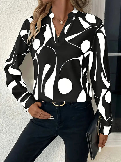 Olivia™ | Blusa Stampa Astratta