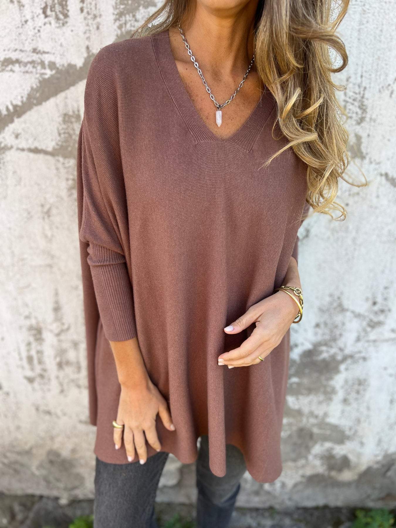 Kyra™ | Maglione Comodo in Maglia con Scollatura a V e Maniche Lunghe