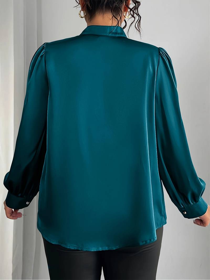 Thaliravelle - Blusa Elegante con Maniche a Palloncino e Scollatura a V
