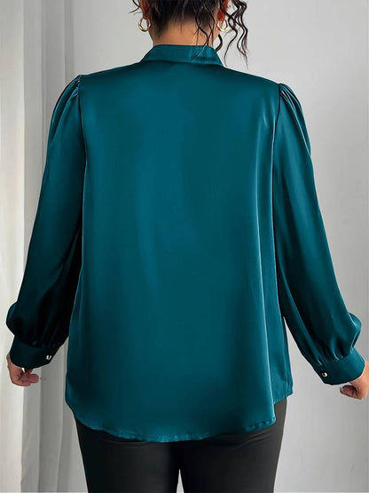 Thaliravelle - Blusa Elegante con Maniche a Palloncino e Scollatura a V