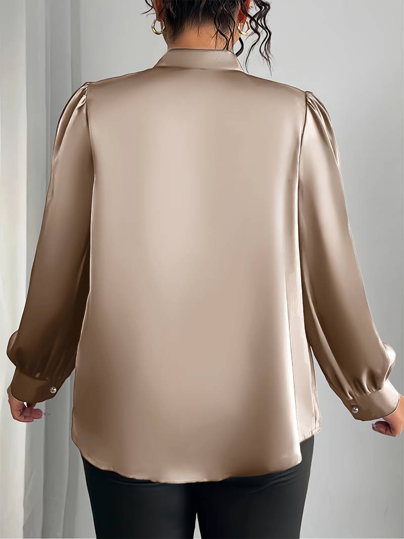 Thaliravelle - Blusa Elegante con Maniche a Palloncino e Scollatura a V