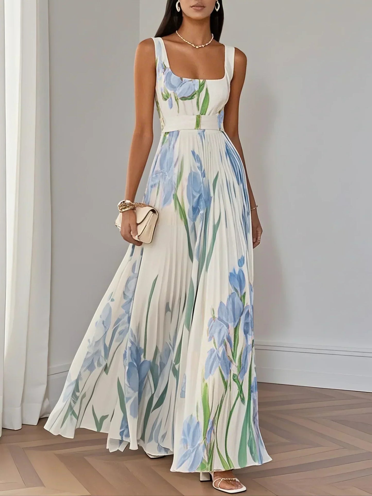 LILA – ELEGANTE MAXIJURK CON FIORI