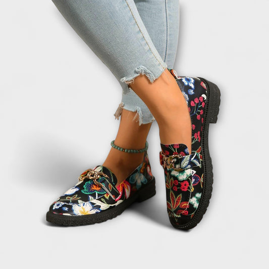 Orla | Mocassini Multicolore con Motivo Floreale