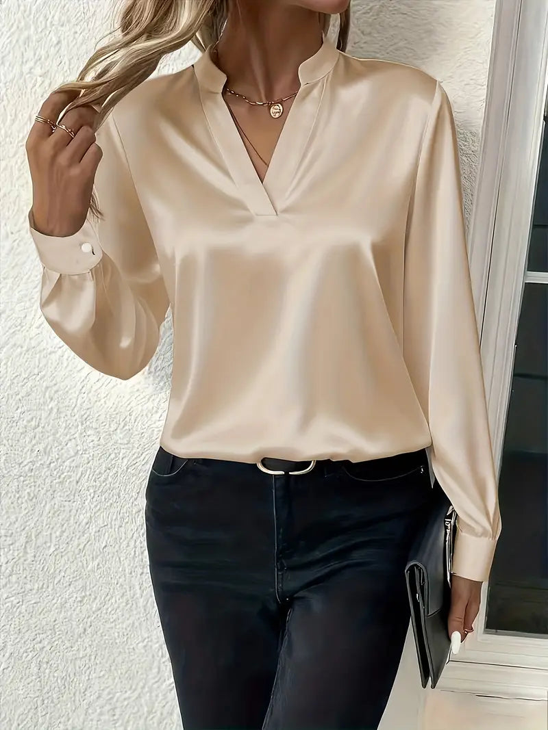 Mariselora - Elegante Blusa in Seta con Collo Drappeggiato Femminile