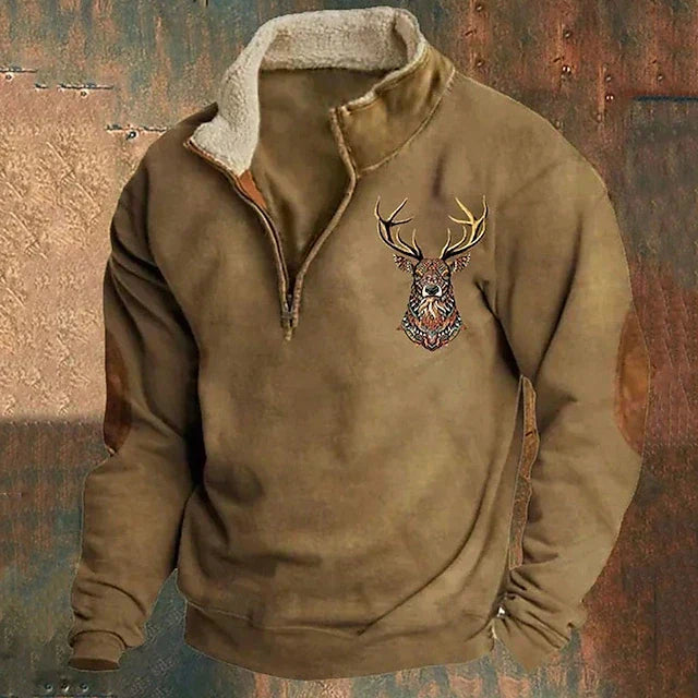 ADRIAN – MAGLIONE CON MEZZO ZIP IN FODERA SHERPA
