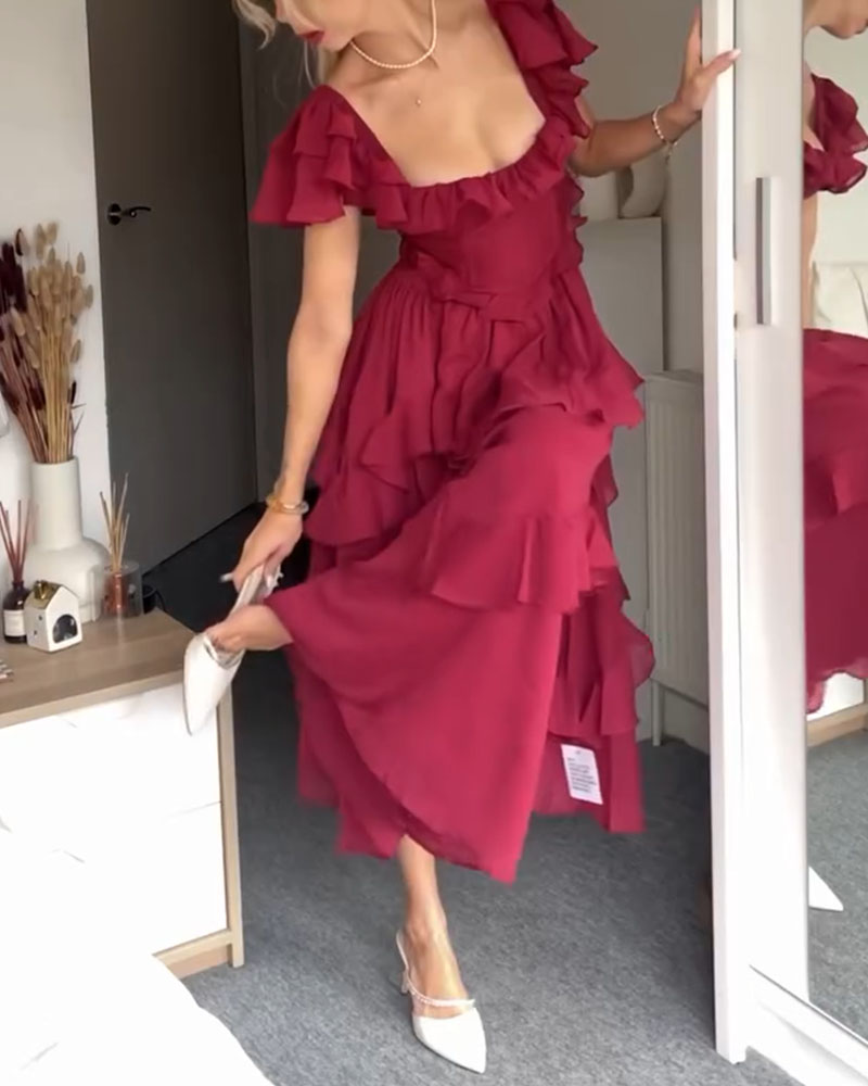 ISABELLA – ABITO ROMANTICO A RUFFLE A CASCATA