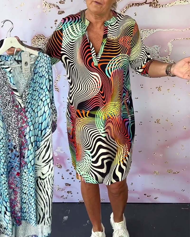 Abigail™ | Vestito colorato con scollatura a V