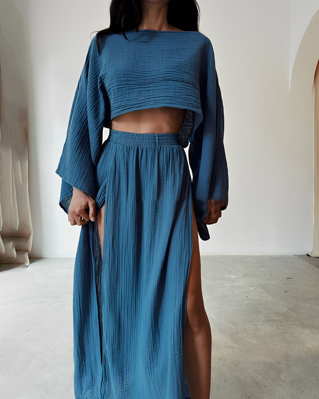 Verena™ | Set elegante in lino a due pezzi